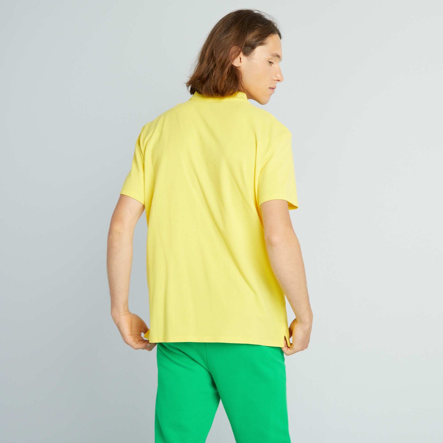 Cotton piqué polo shirt YELLOW