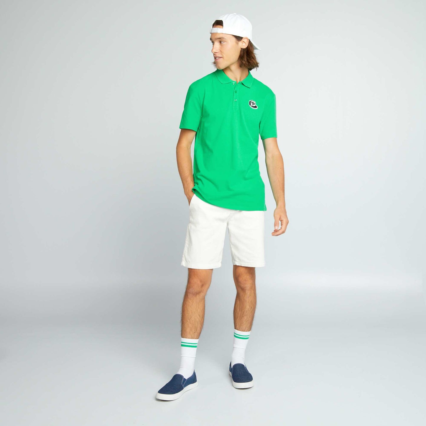 Cotton piqué polo shirt GREEN