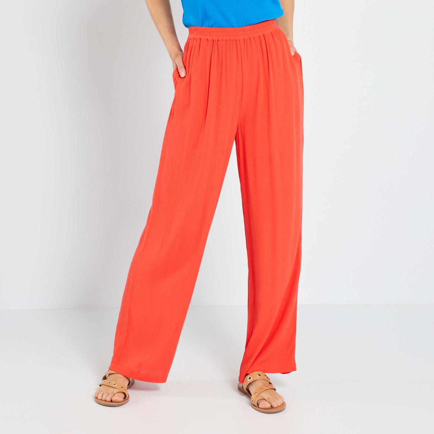 High-waisted wide-leg trousers PINK