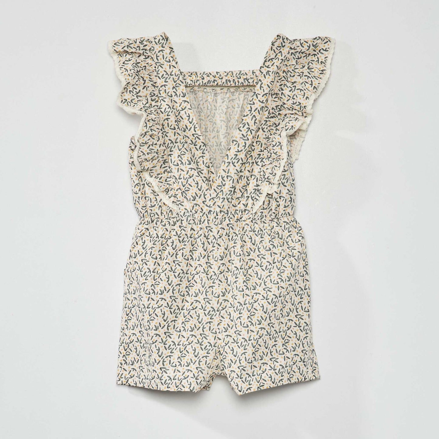 Ruffled playsuit WHITE