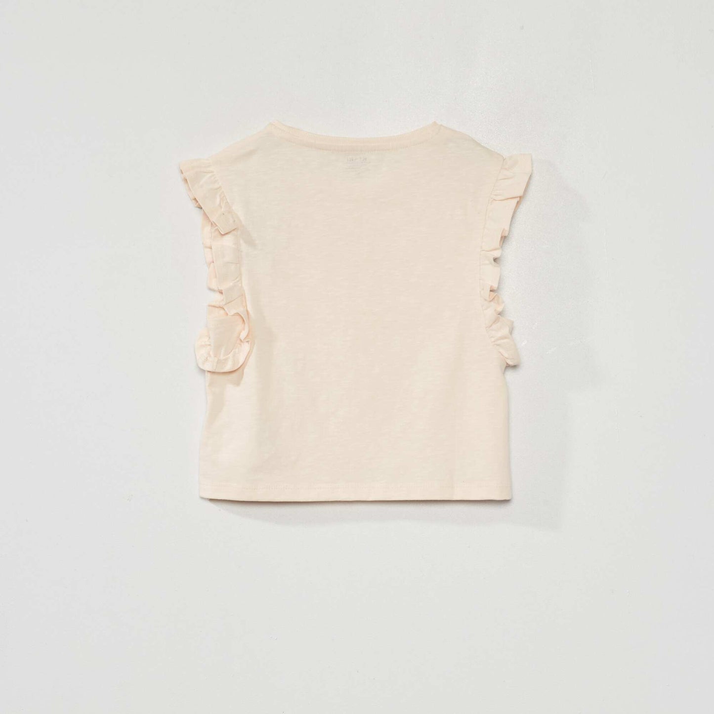 Sleeveless T-shirt with ruffles WHITE