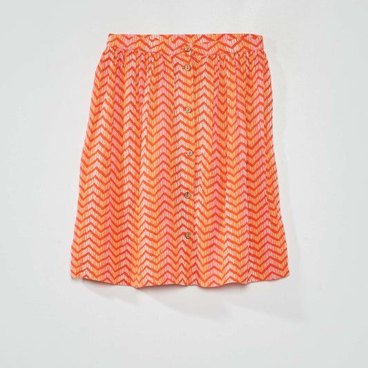 Flared skirt with print COR_WAX