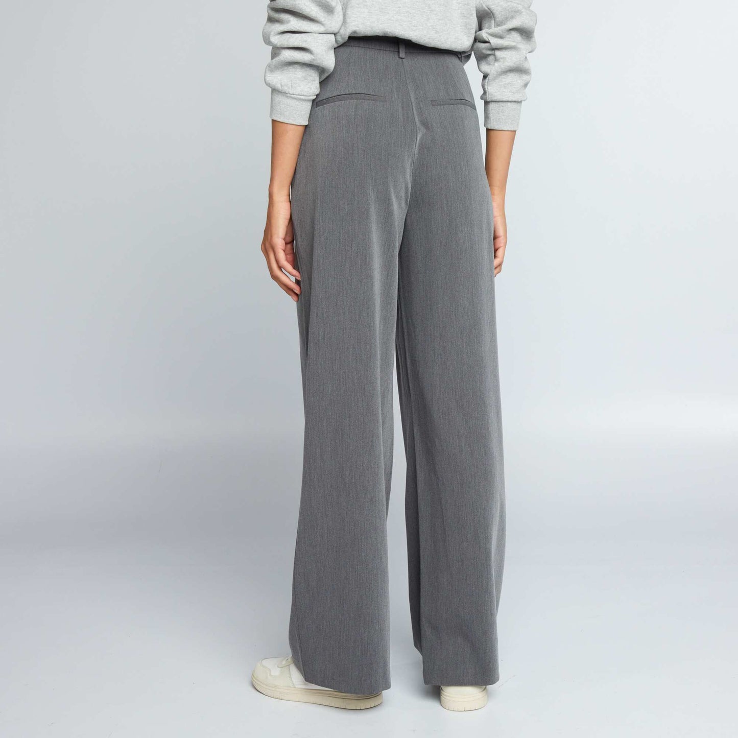 Wide-leg high-waisted trousers GREY