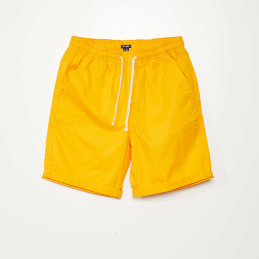 Straight-cut block colour Bermuda shorts YELLOW