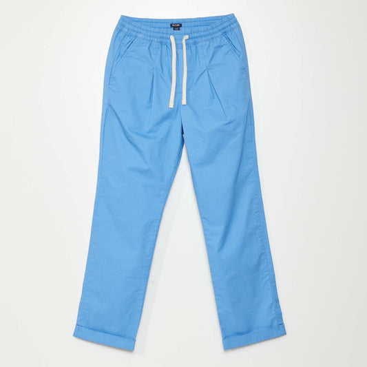 Plain straight-leg trousers LICHEN_BLU