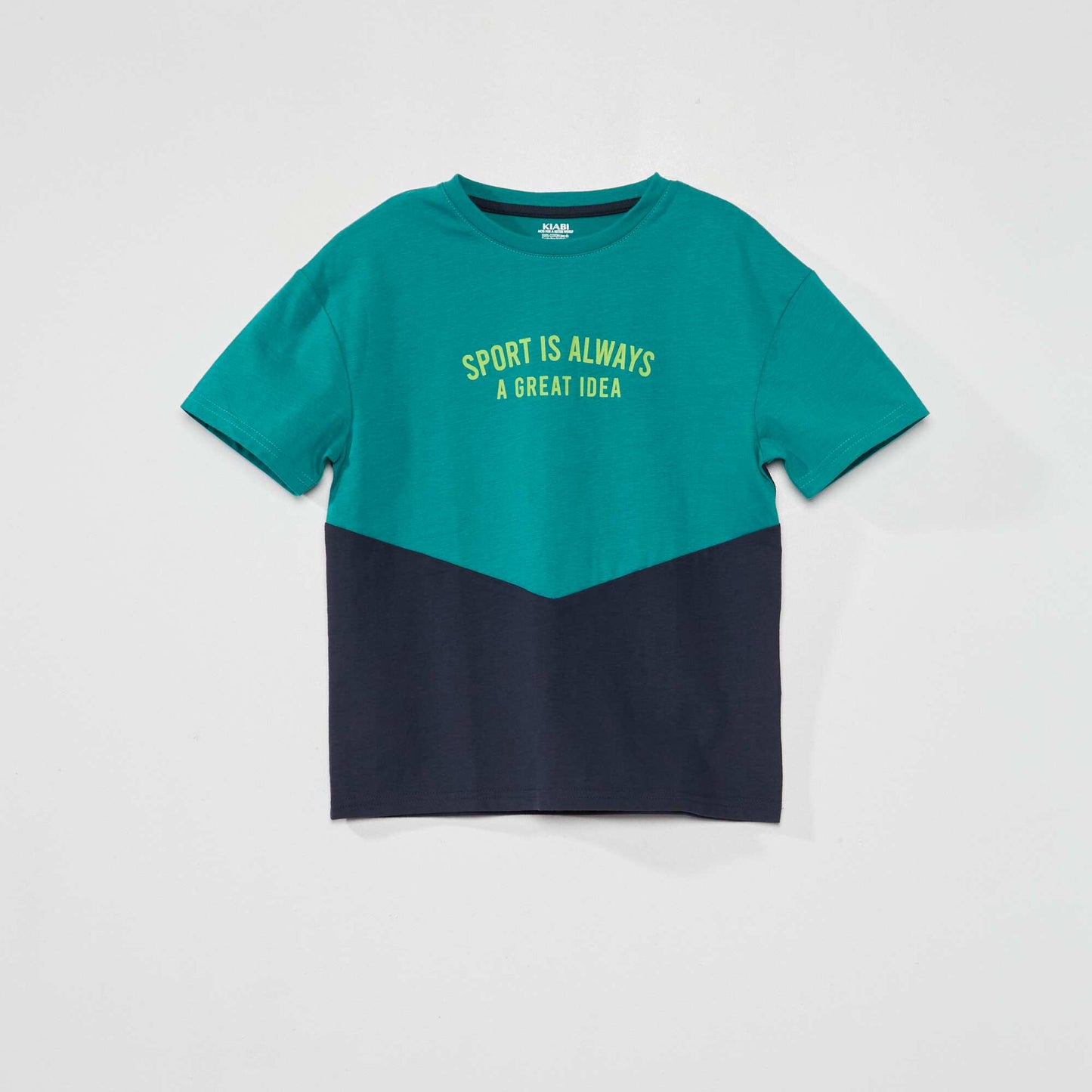 Colour-block jersey T-shirt GREEN