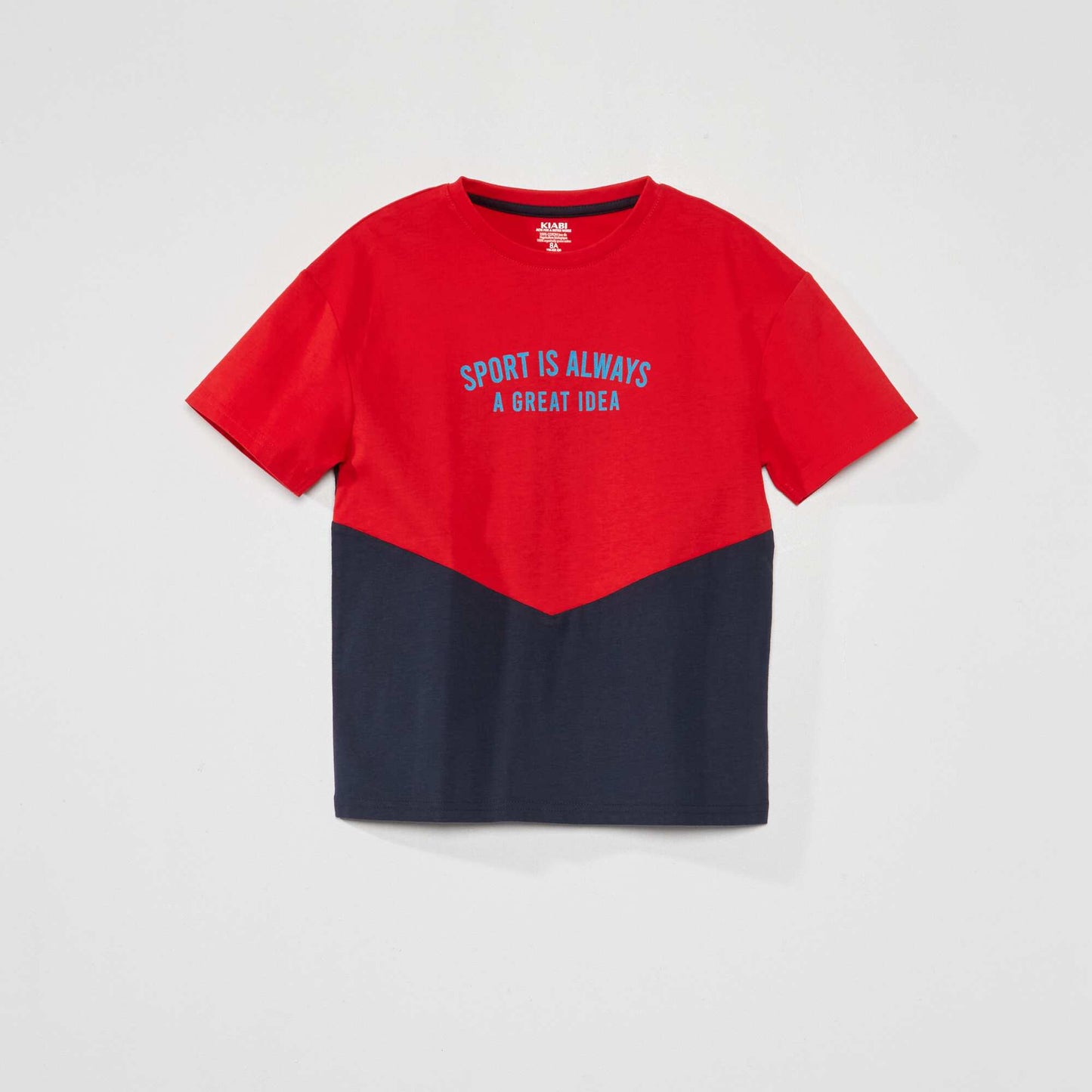 Colour-block jersey T-shirt RED