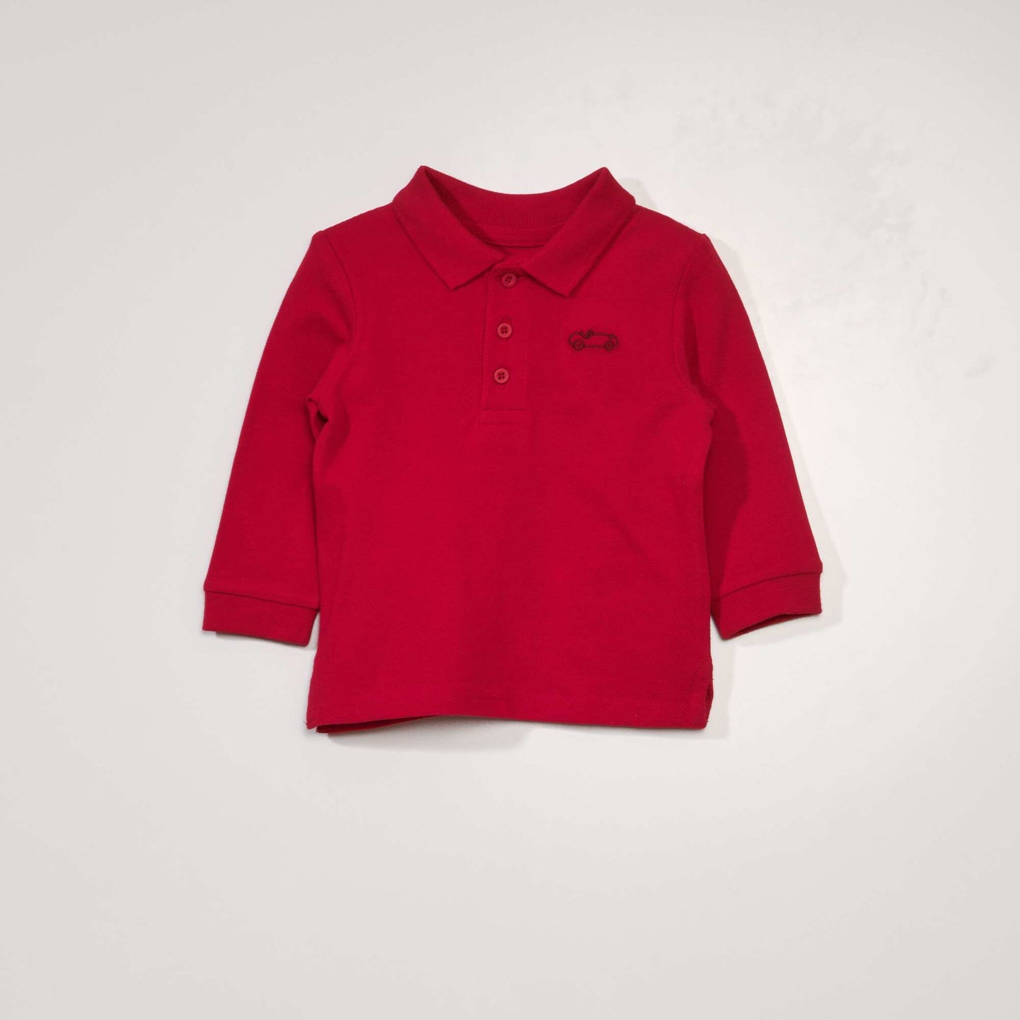 Piqué knit polo shirt RED