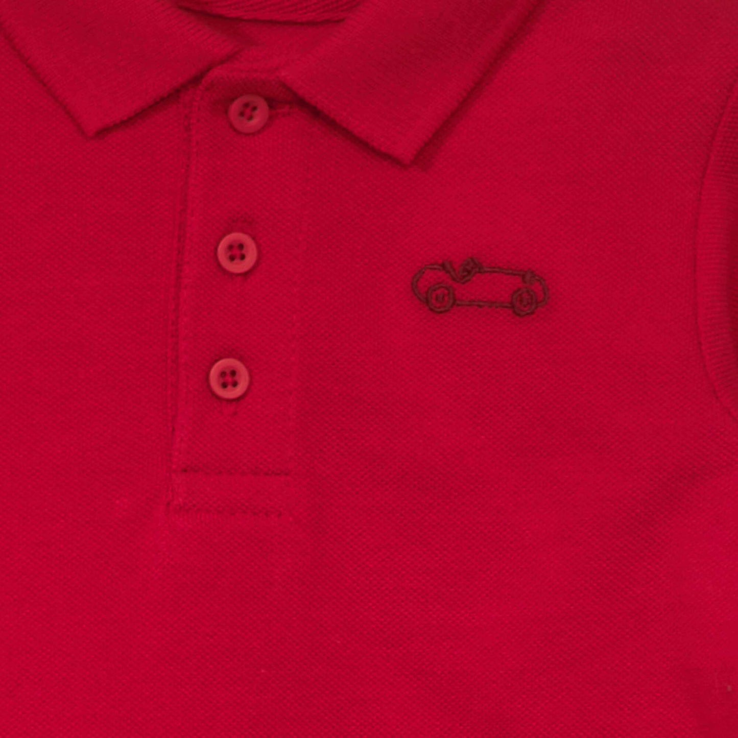 Piqué knit polo shirt RED