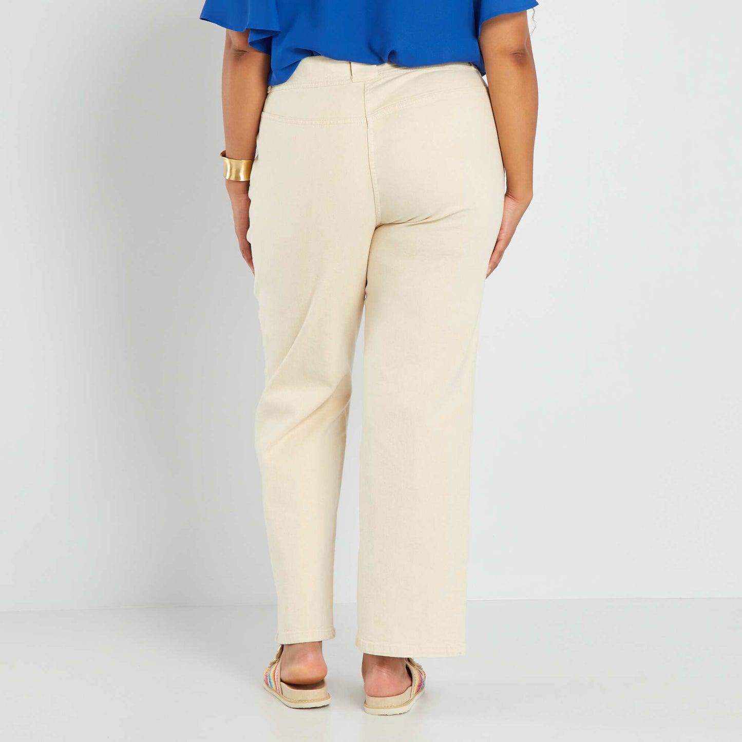 Wide-leg trousers - 2 pockets BEIGE