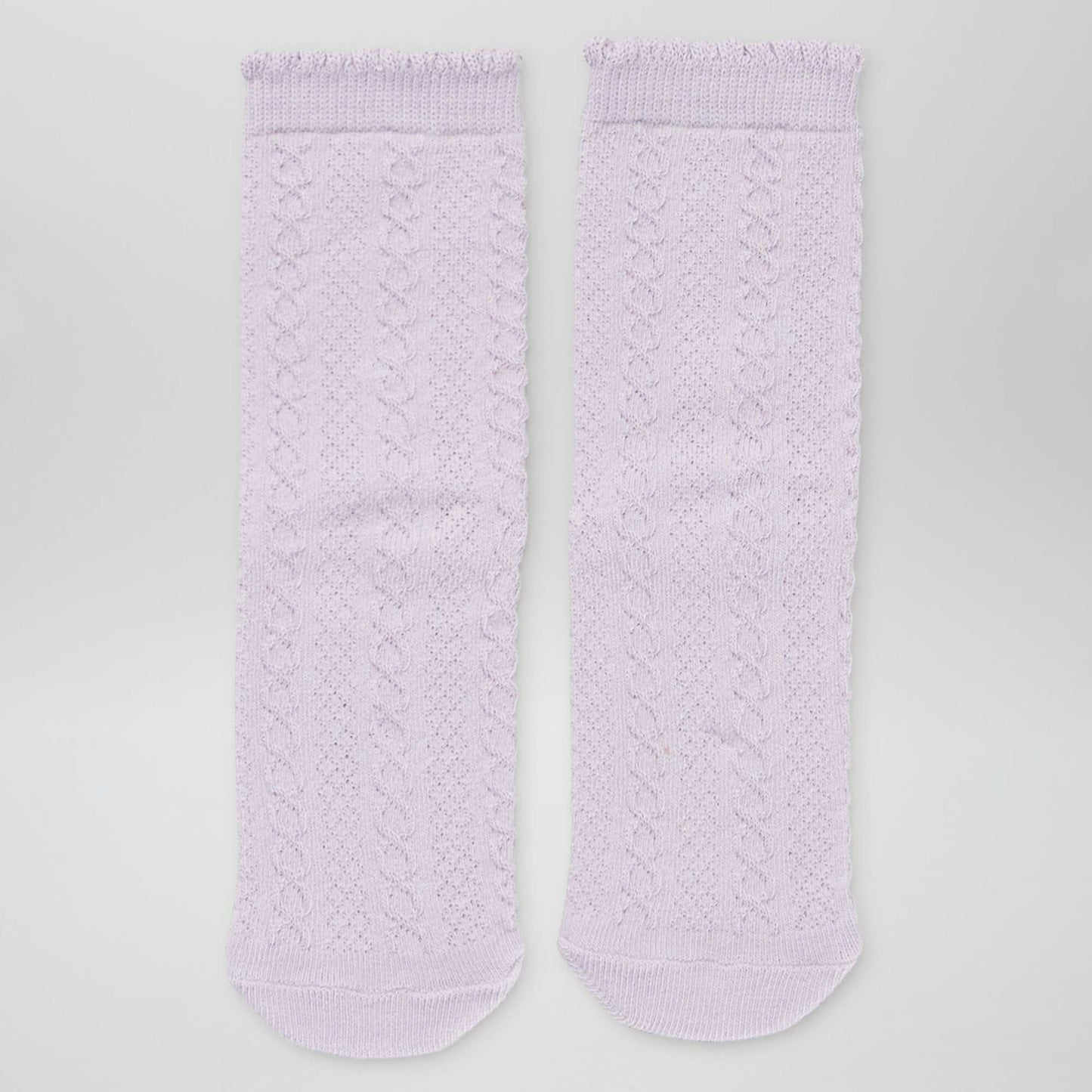 Pack of 5 pairs of cable knit socks PURPLE