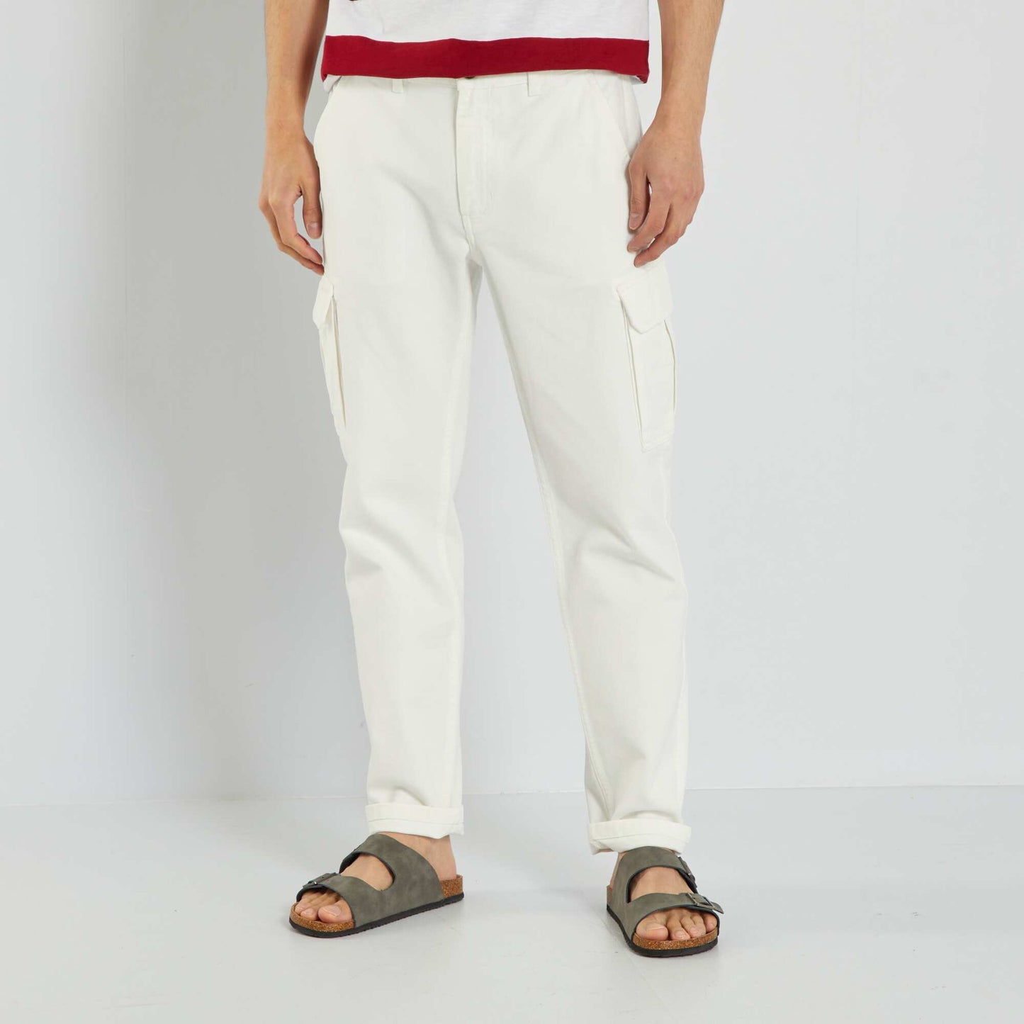 Cargo-style trousers snow white