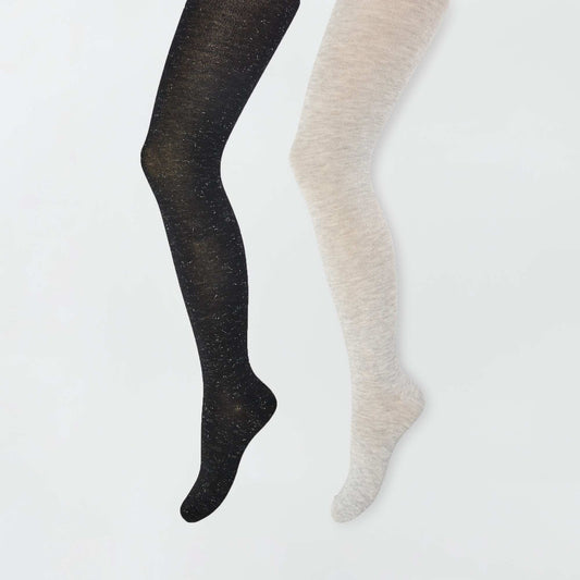 2 pairs of warm tights BLACK