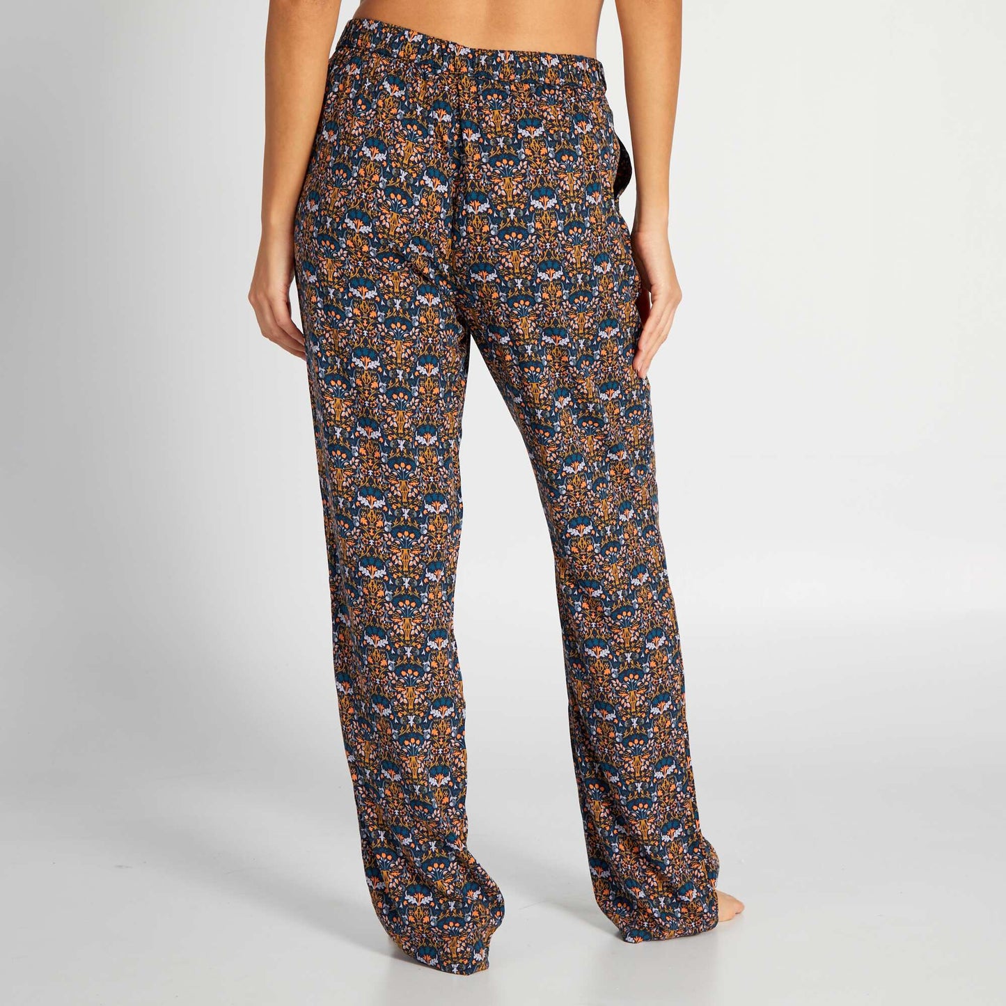 Flowing printed pyjama bottoms BLUE