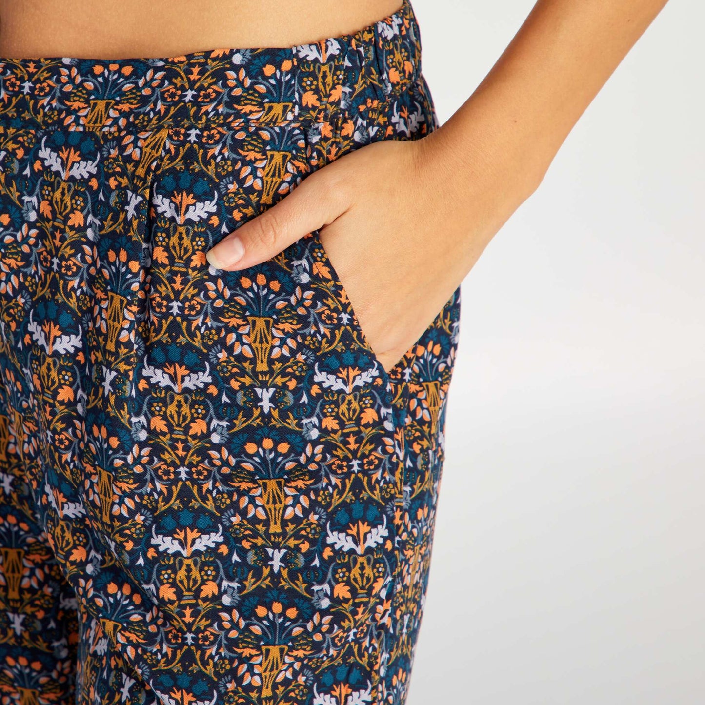 Flowing printed pyjama bottoms BLUE