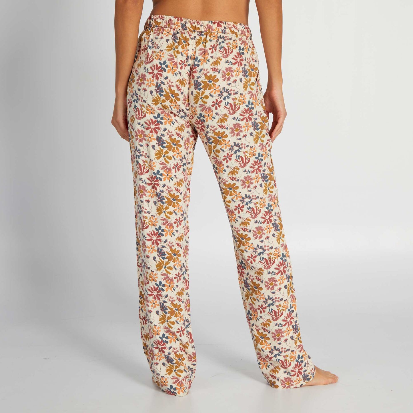 Flowing printed pyjama bottoms BEIGE