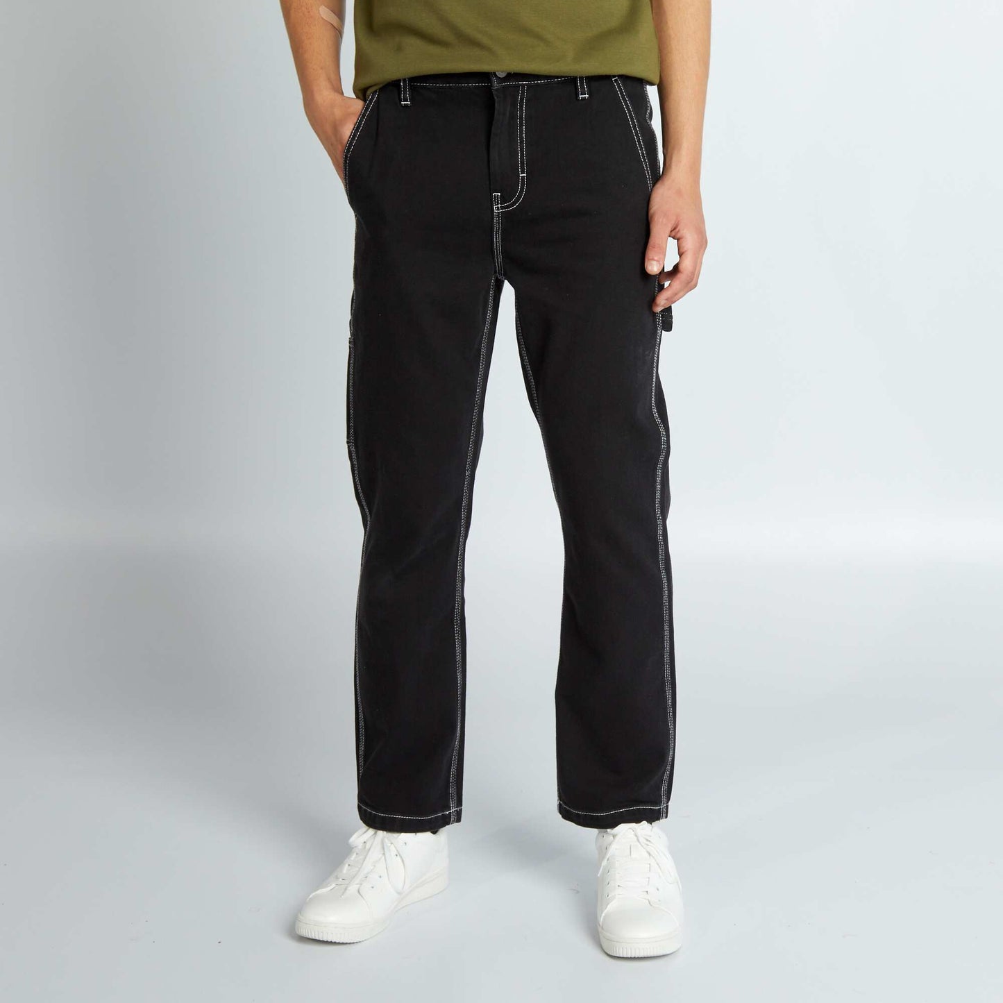 Wide-leg jeans BLACK_DENI
