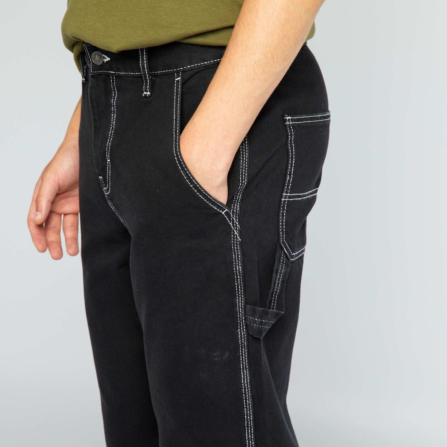 Wide-leg jeans BLACK_DENI