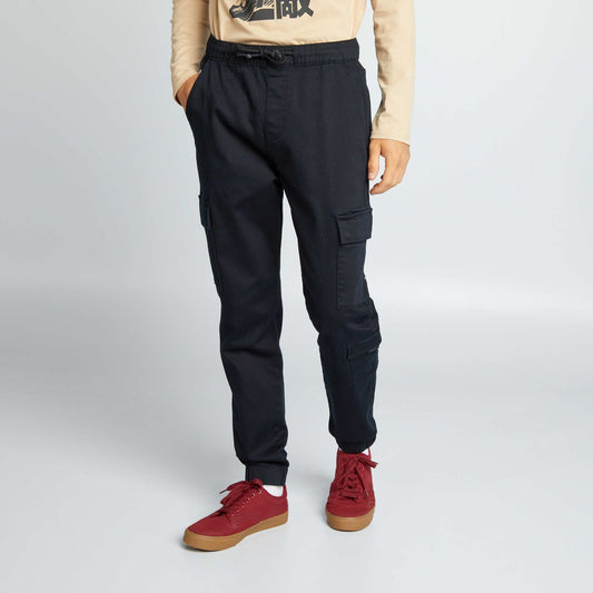 Jogger-style trousers with flap pockets Black