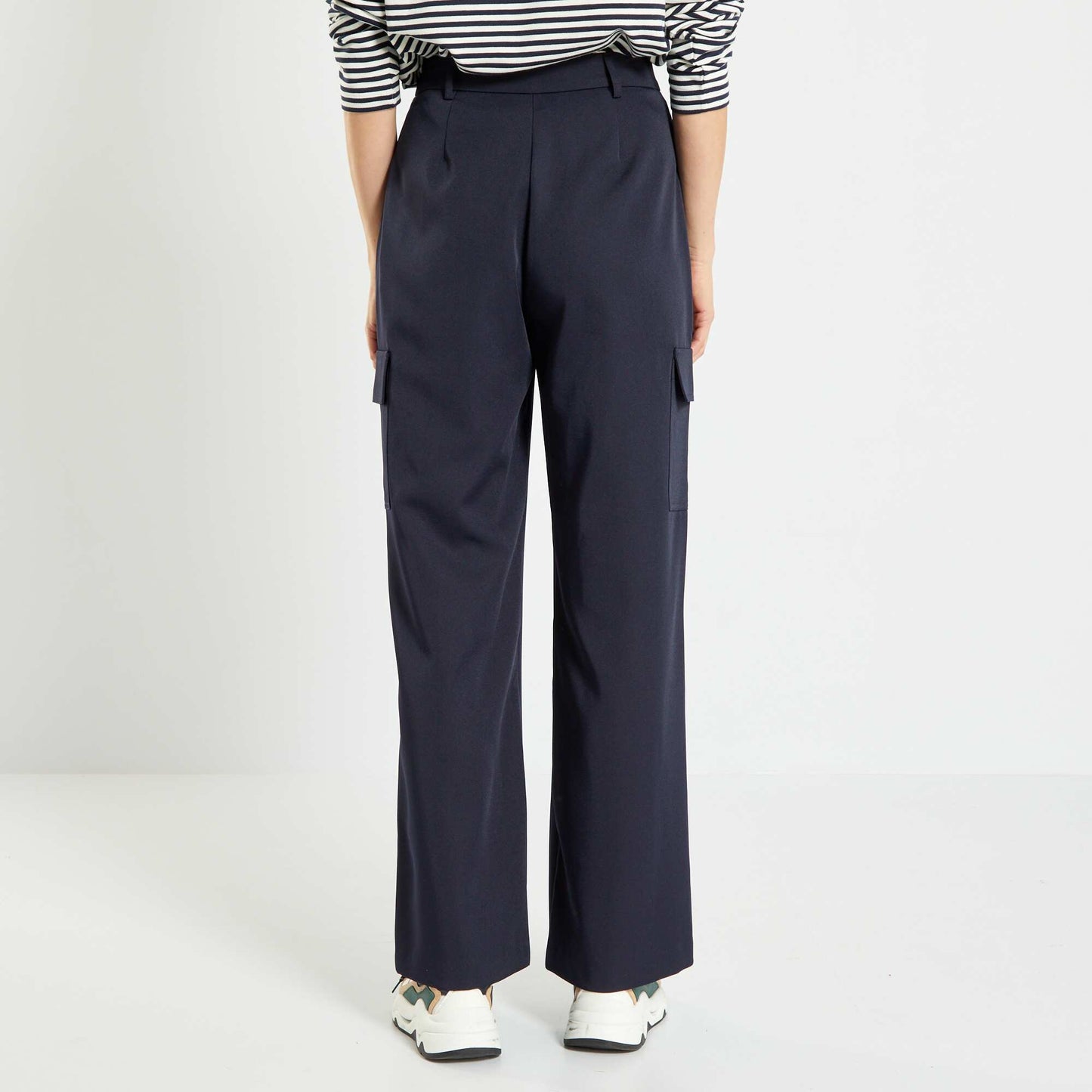 Wide leg combat-style trousers blue