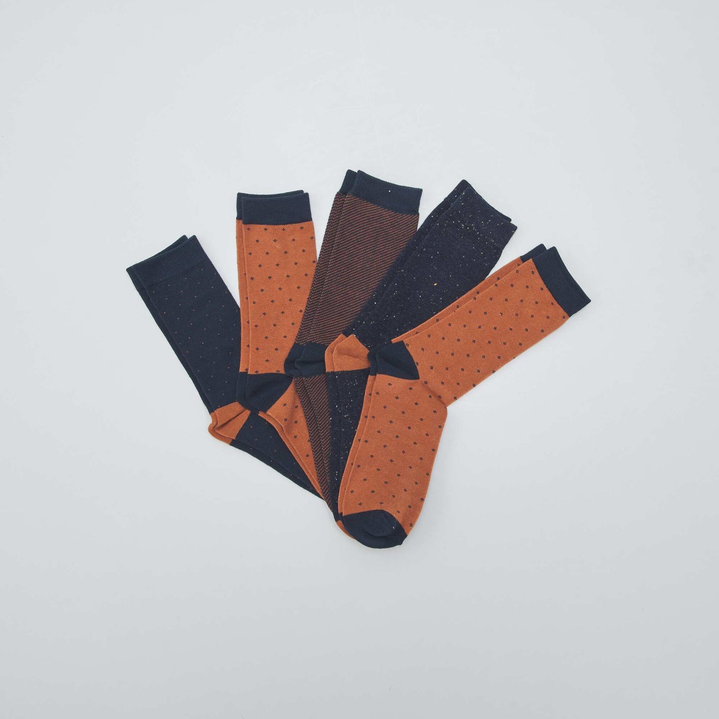 Pack of 5 pairs of fancy socks MOCHA