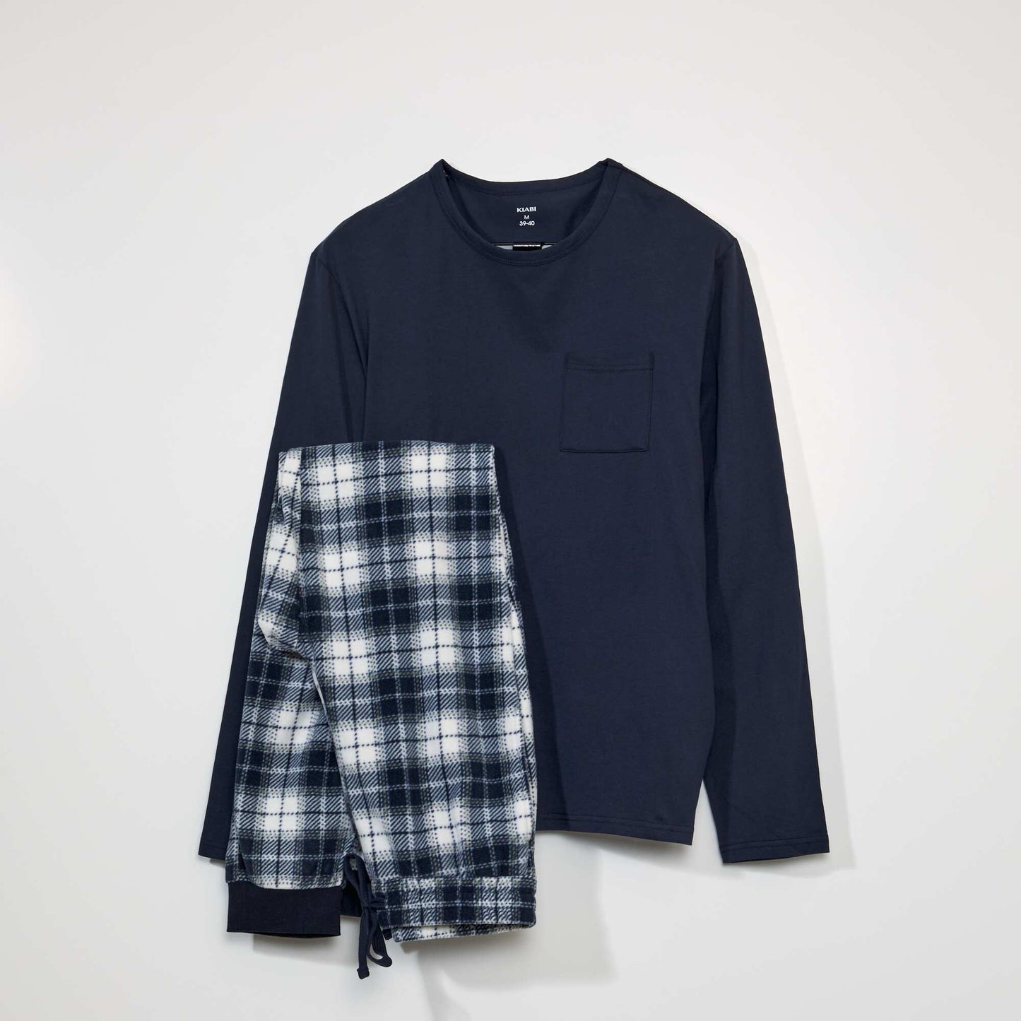 Jersey and fleece pyjamas - 2-piece set navy