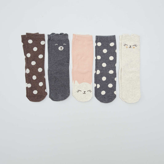 Pack of 5 pairs of socks CATS