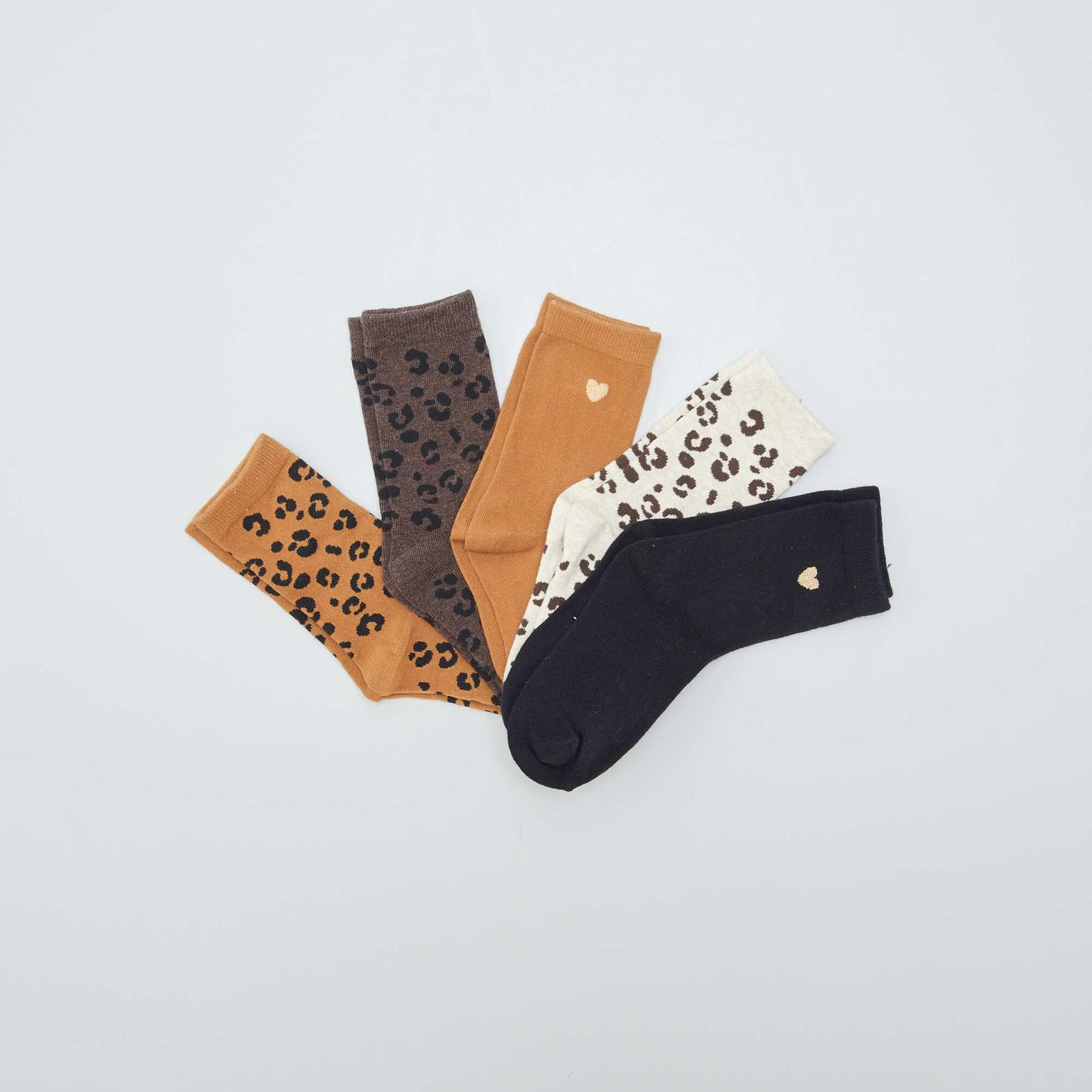 Pack of 5 pairs of socks LEOPARD