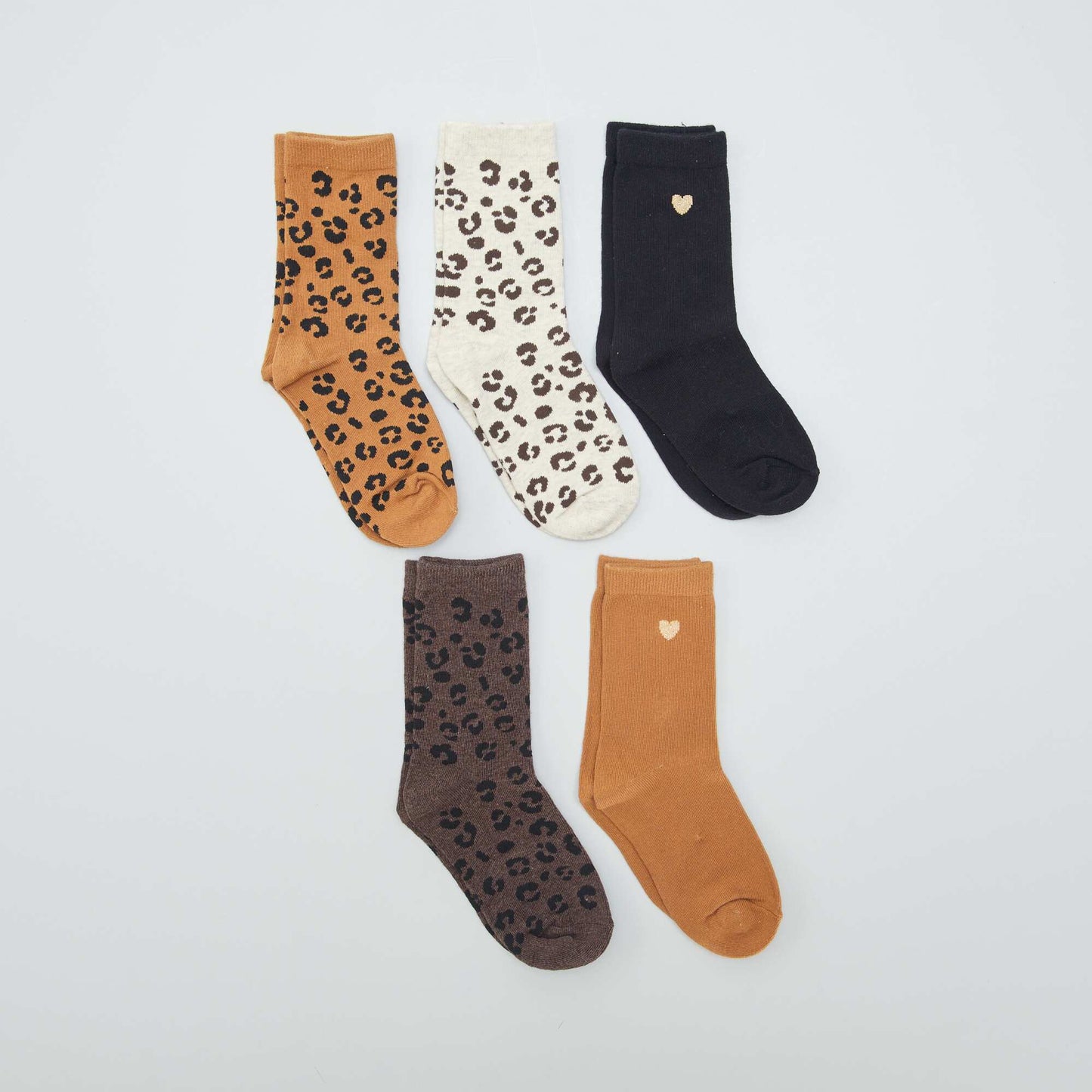 Pack of 5 pairs of socks LEOPARD