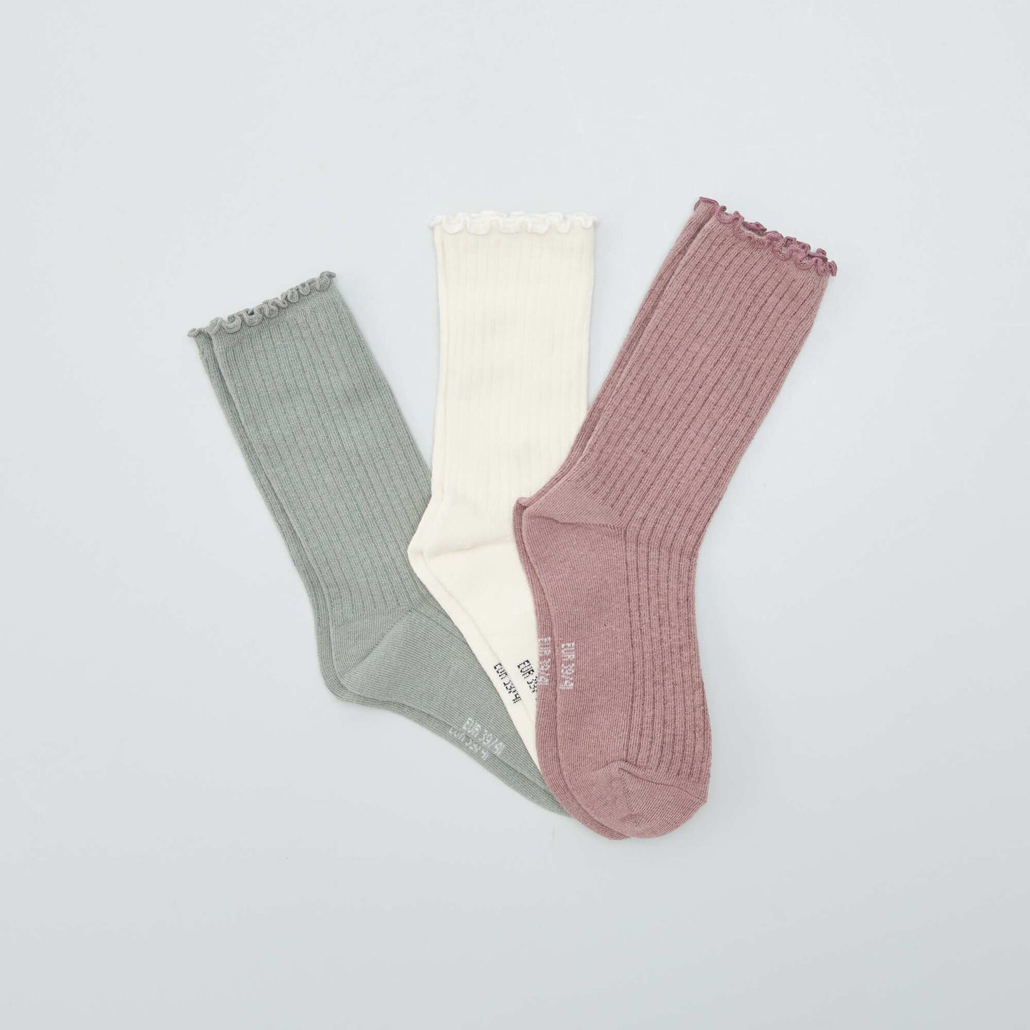 Pack of 3 pairs of socks with frills CLOVER