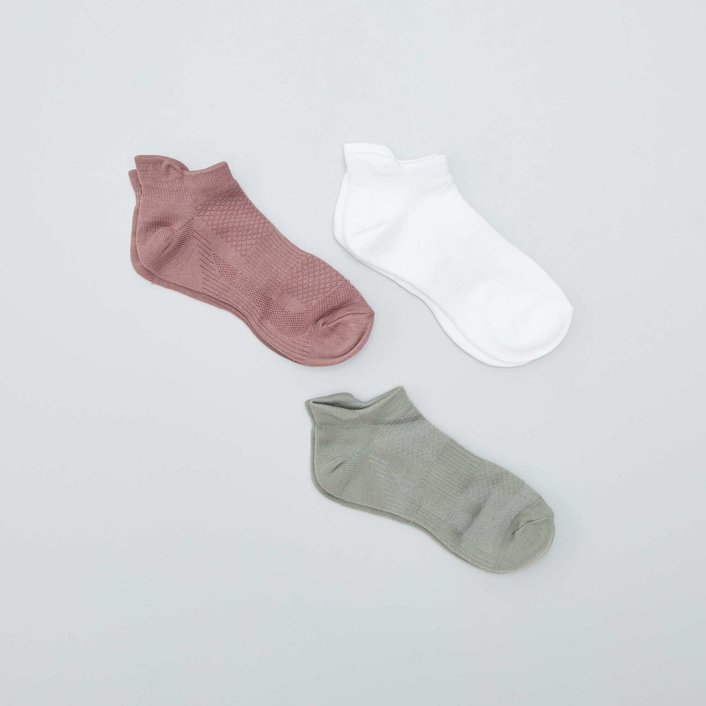 Pack of 3 pairs of ankle socks LOT SHADOW