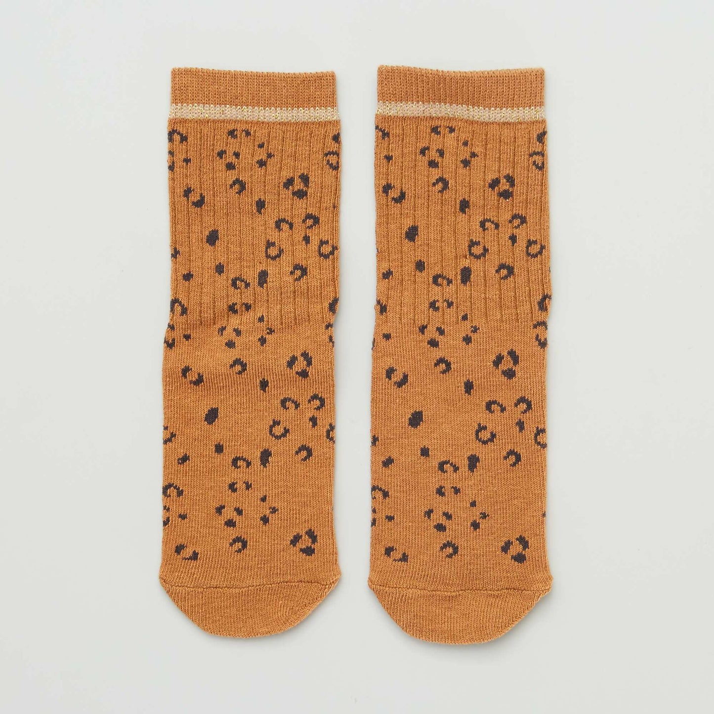Pack of 3 pairs of leopard socks BROWN
