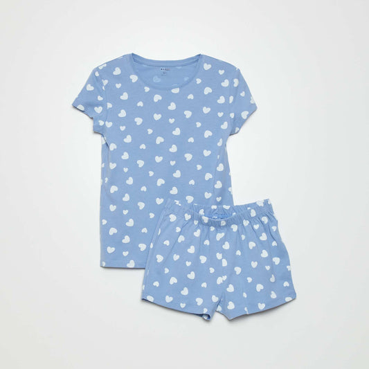 Short pyjamas - Heart print - 2-piece set AO_HEART