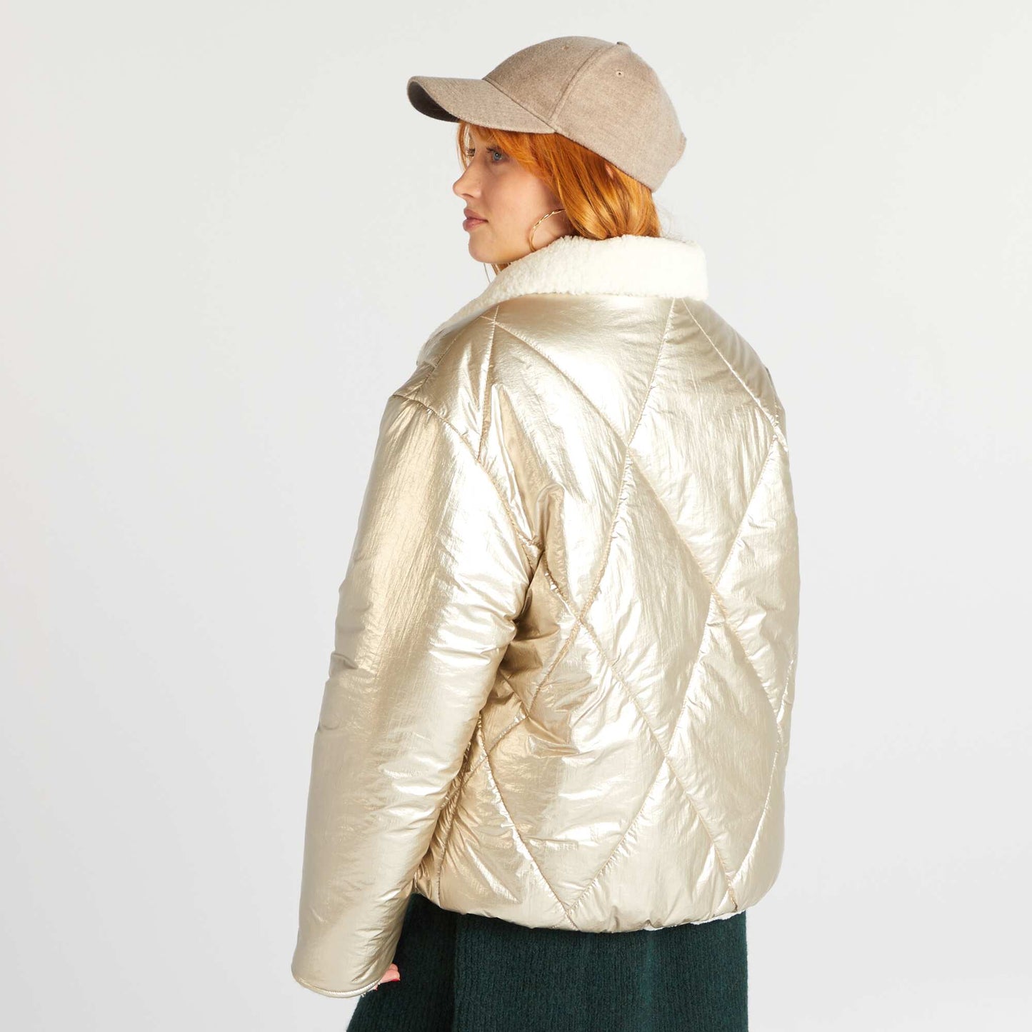 Reversible sherpa padded jacket GOLD AS SA