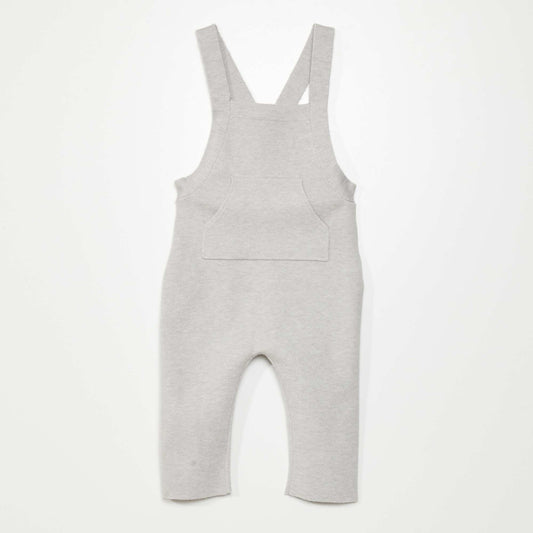 Knit fabric dungarees GREY