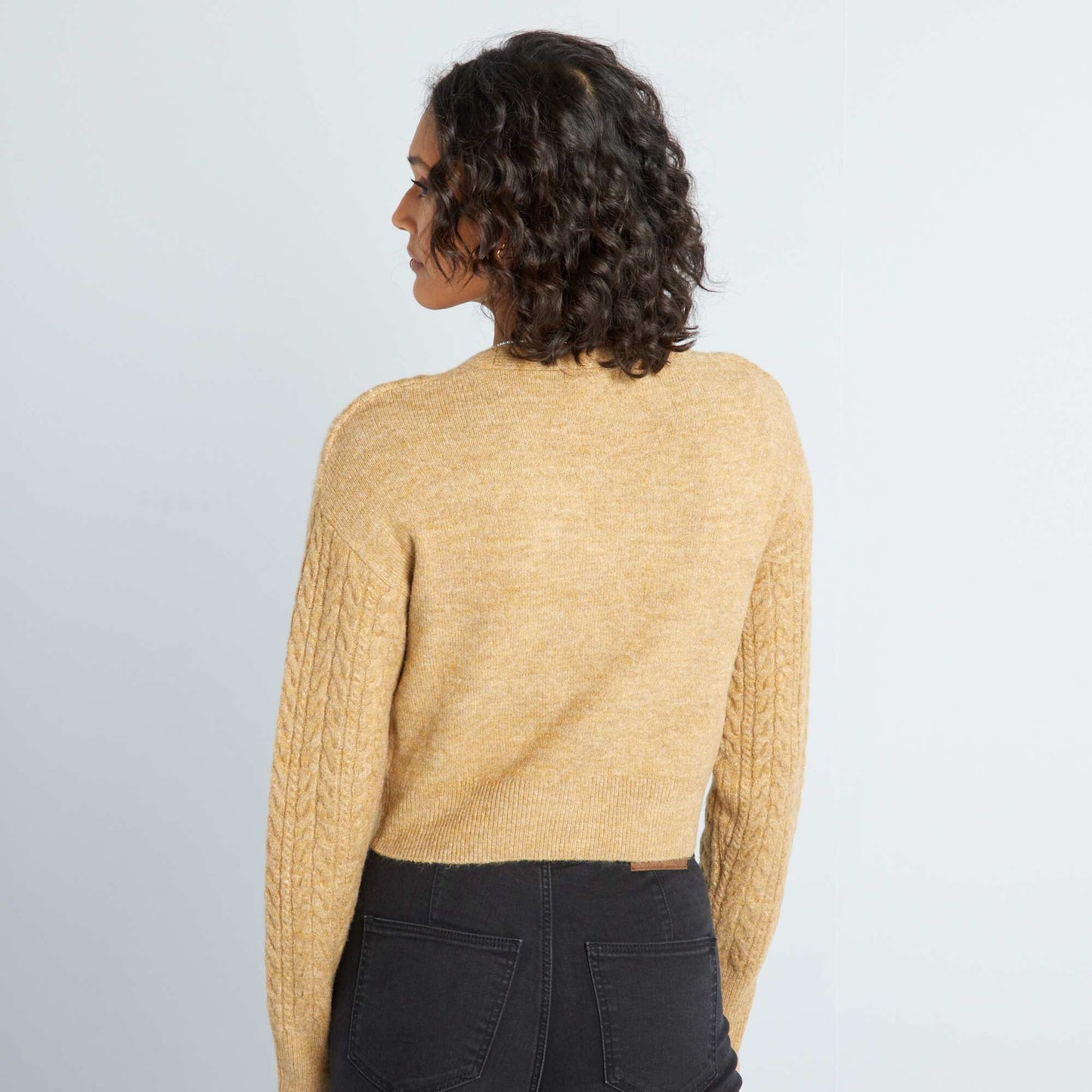 Cable knit cardigan BEIGE