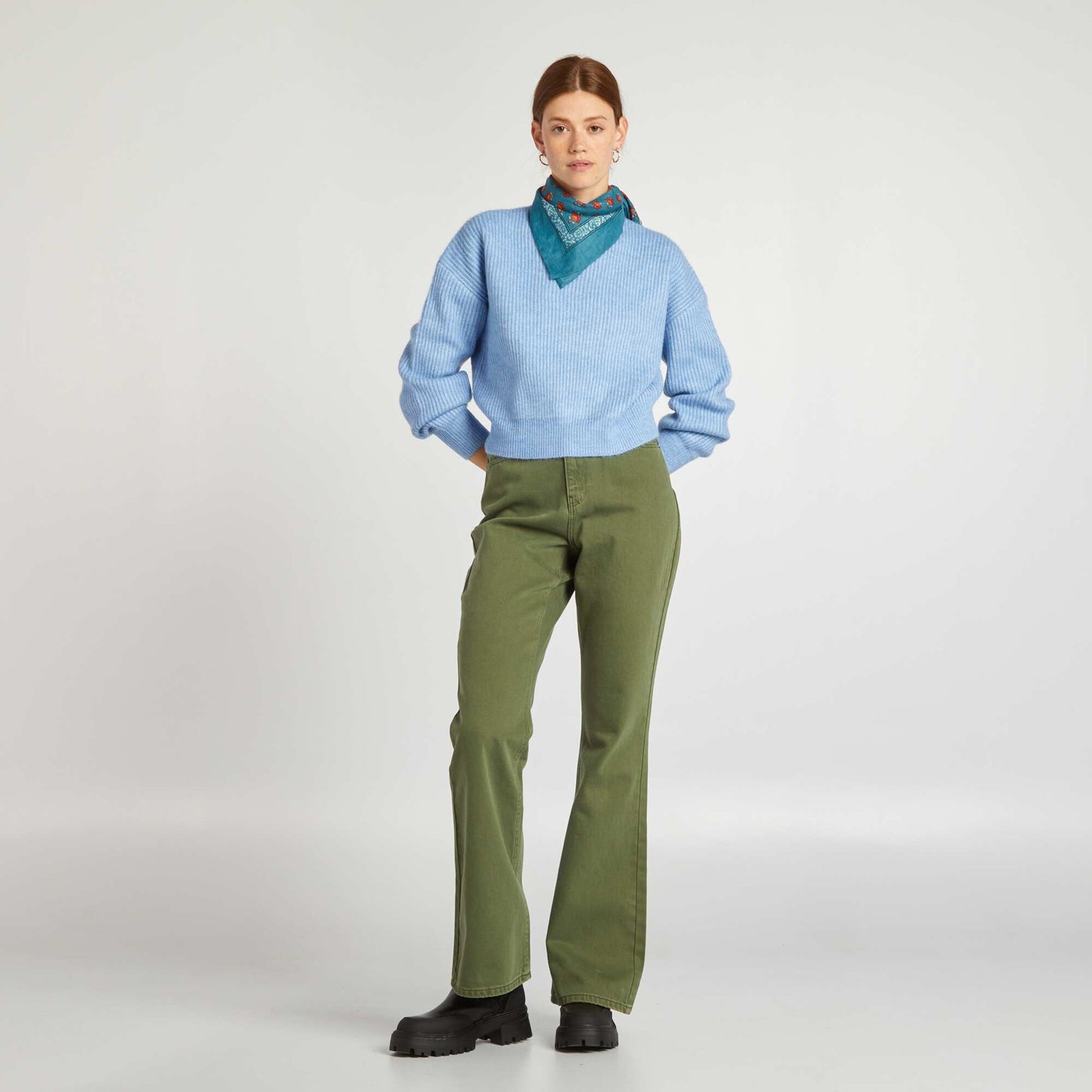 High neck sweater BLUE