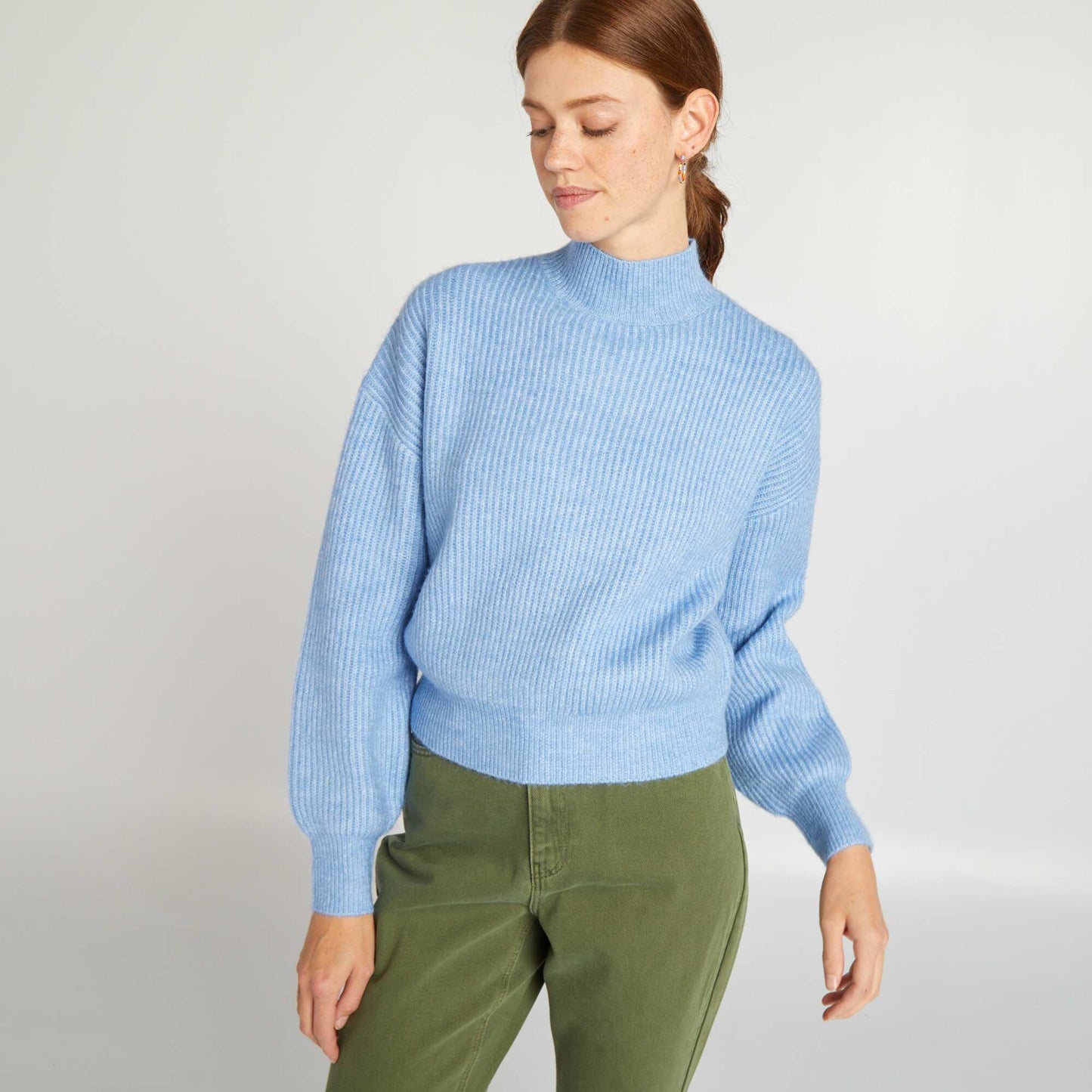 High neck sweater BLUE