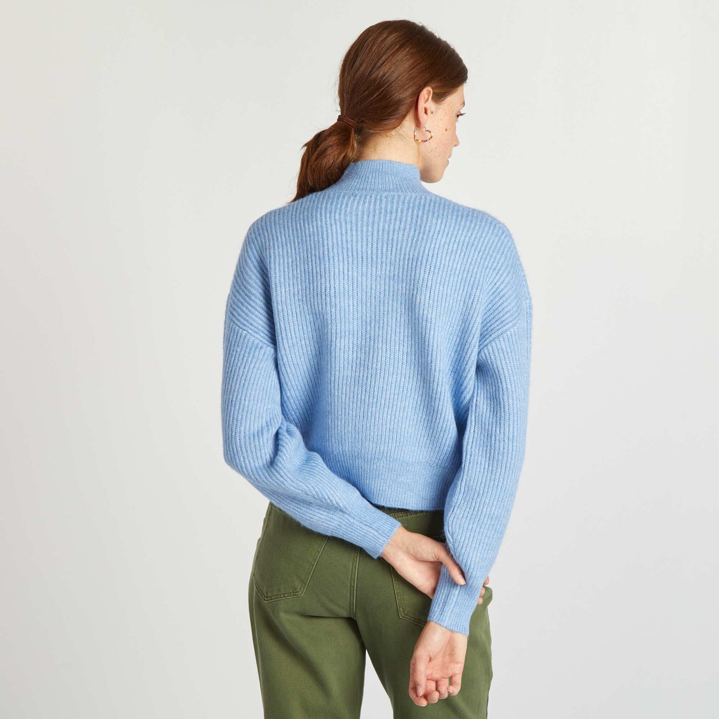 High neck sweater BLUE