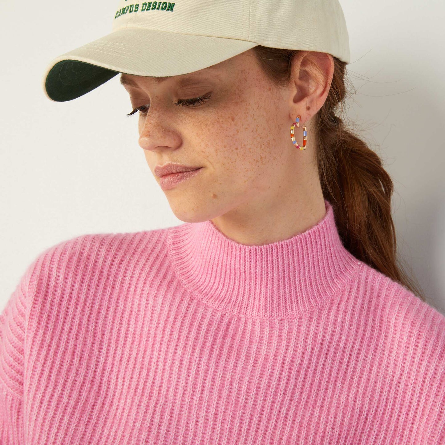 High neck sweater PINK
