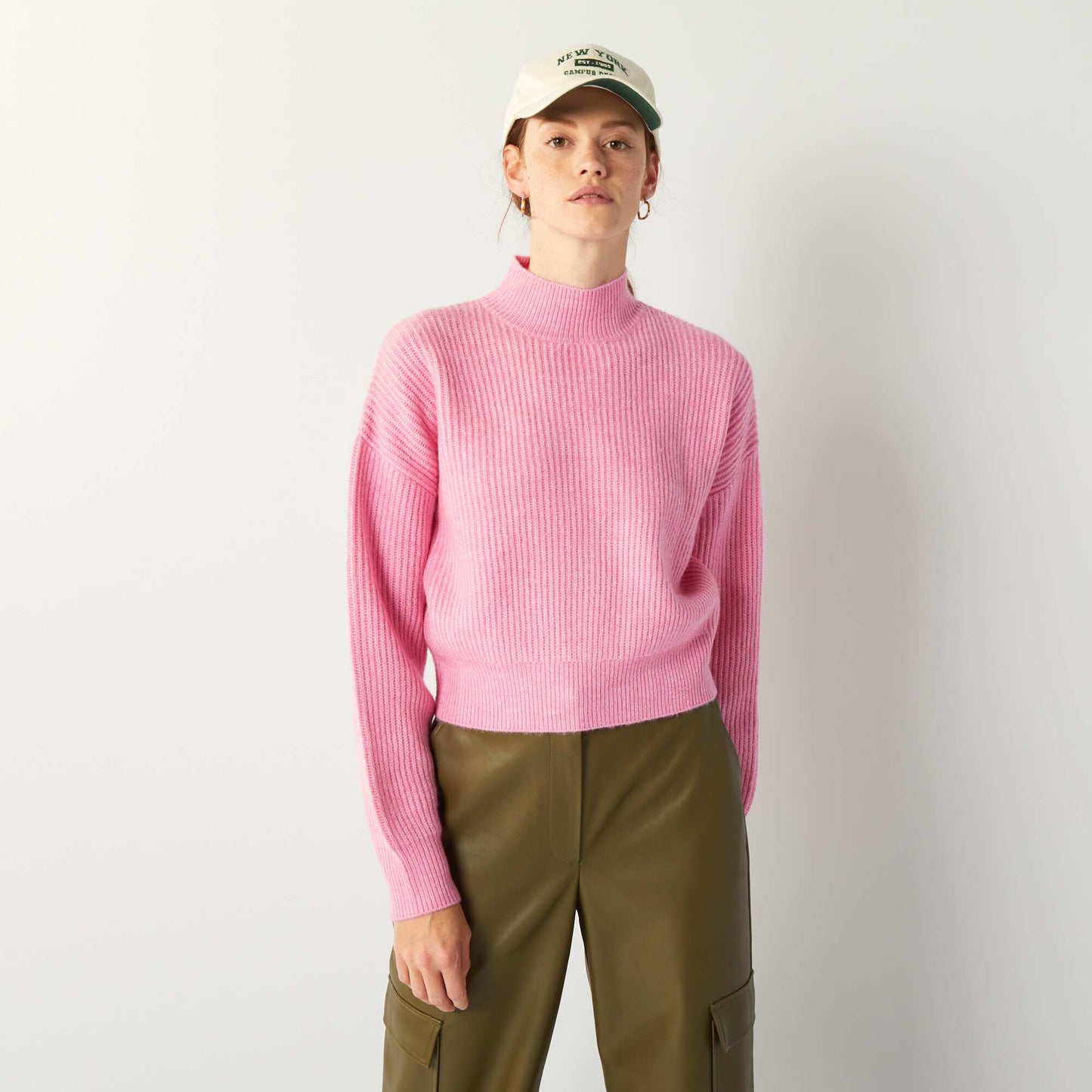 High neck sweater PINK