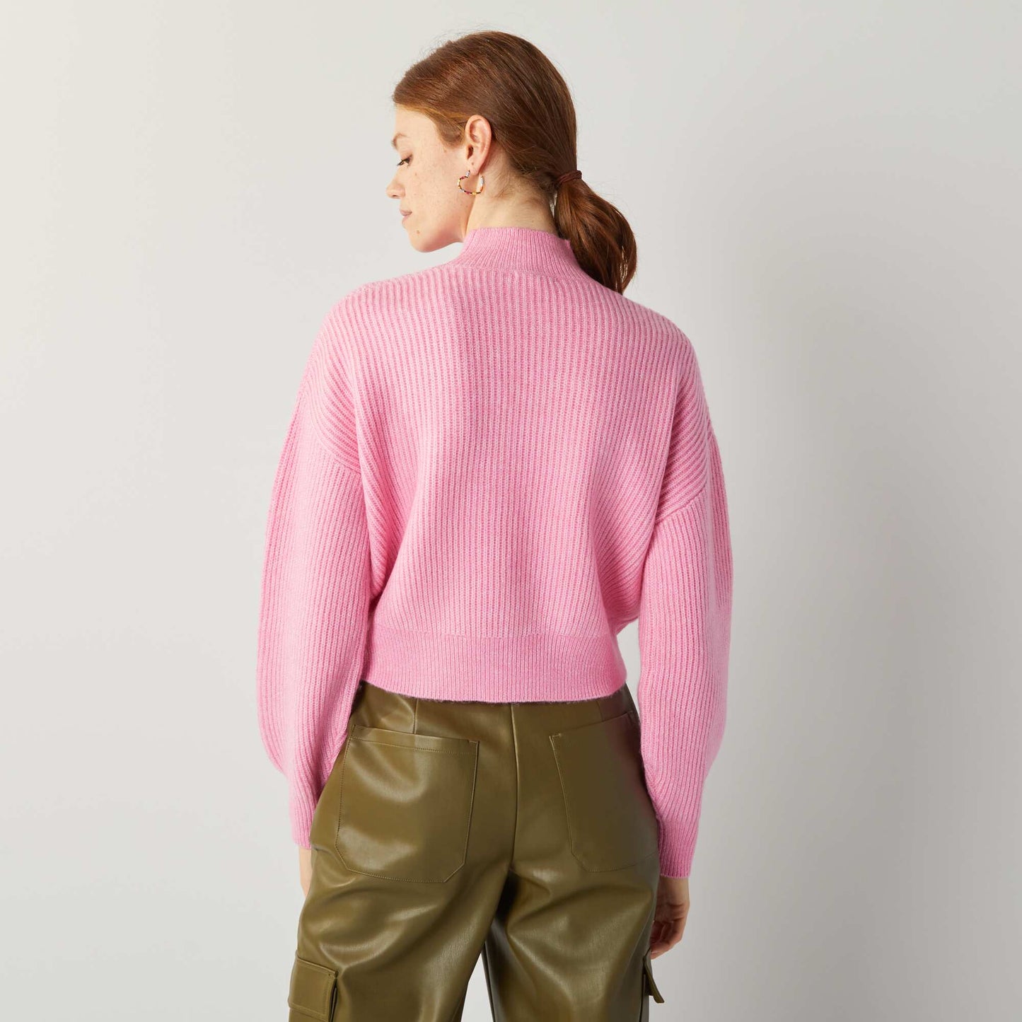 High neck sweater PINK