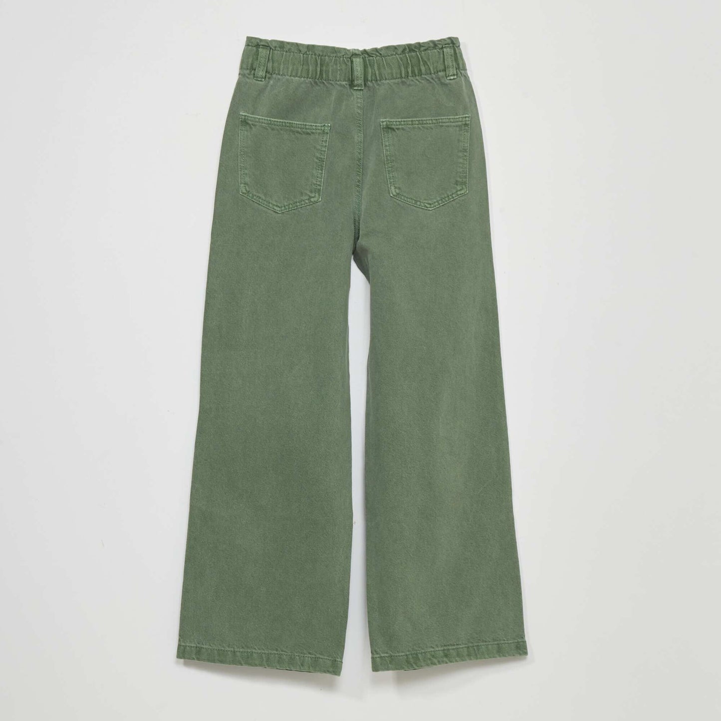 Wide-leg denim trousers grey green