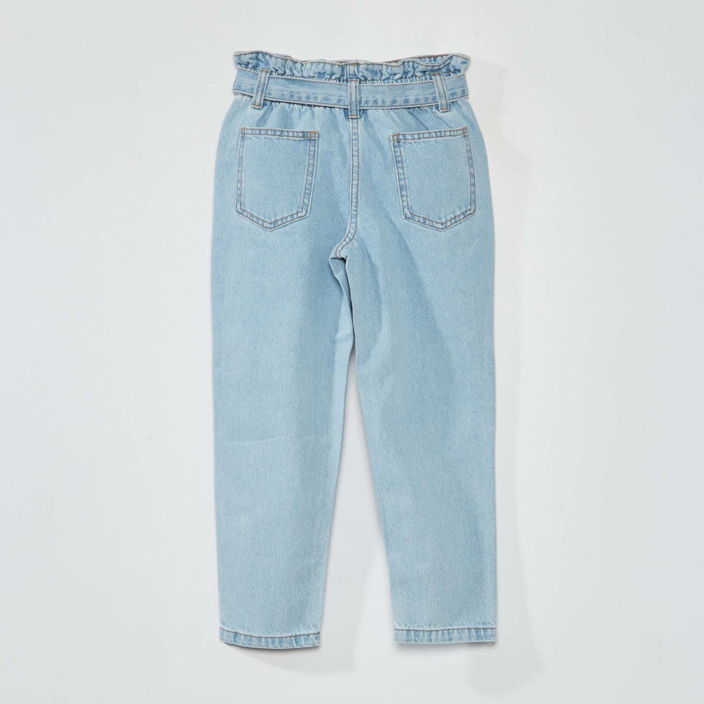 Denim paperbag trousers Blue