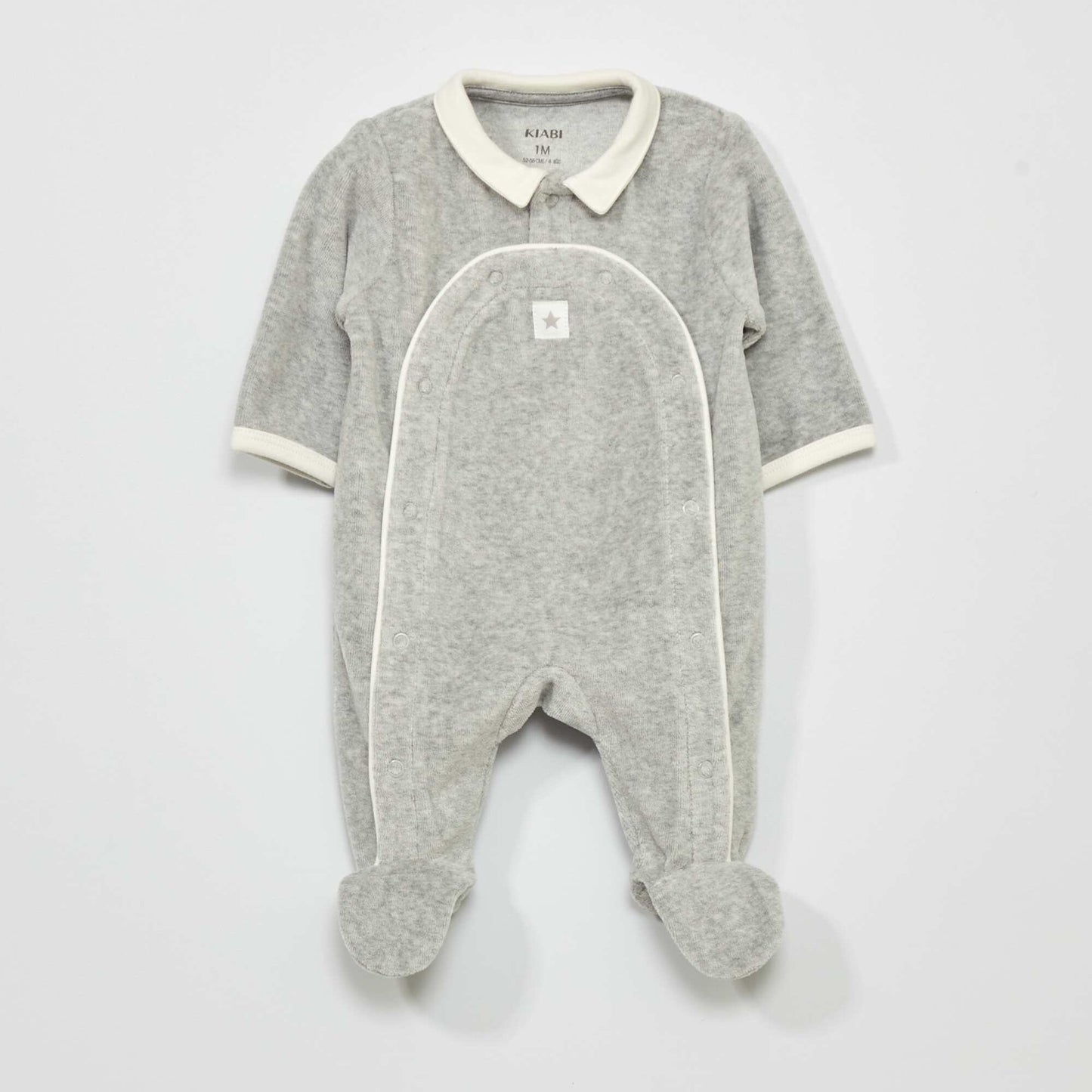 Velour pyjamas with Peter Pan collar GREY