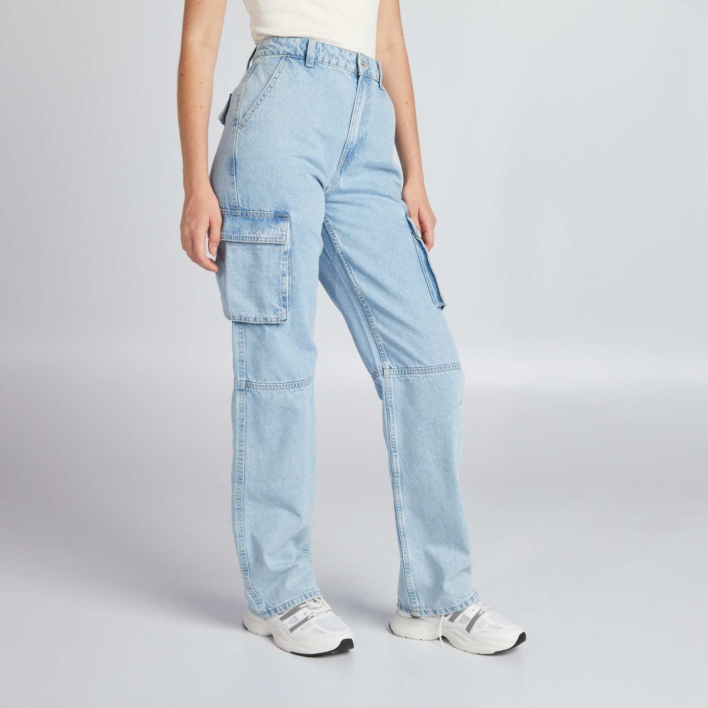 Low-rise denim trousers BLUE