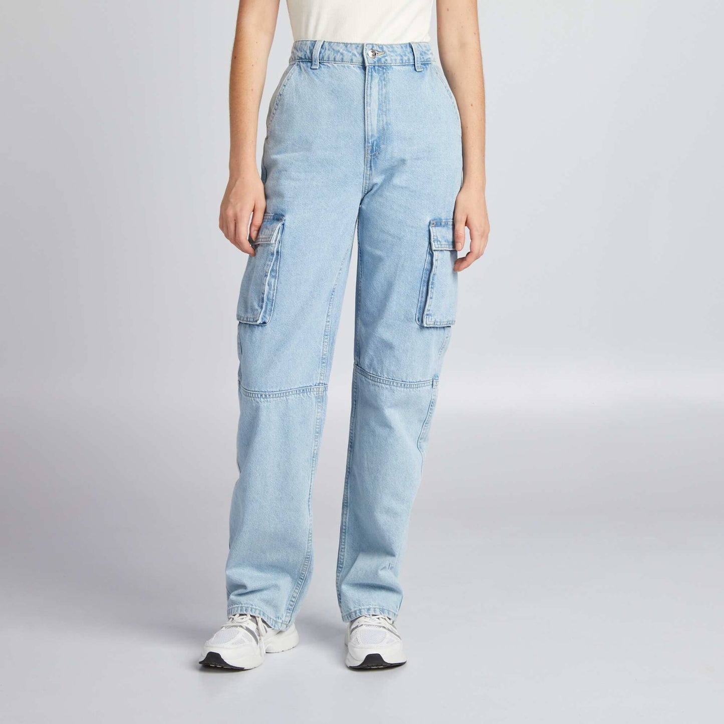 Low-rise denim trousers BLUE