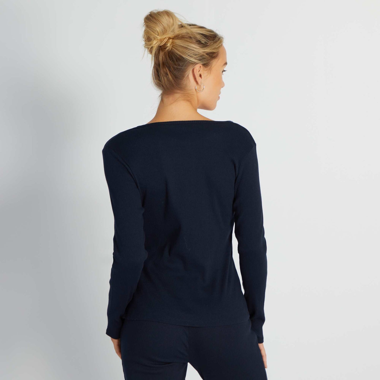 Ribbed knit pyjama T-shirt SAPP BLUE