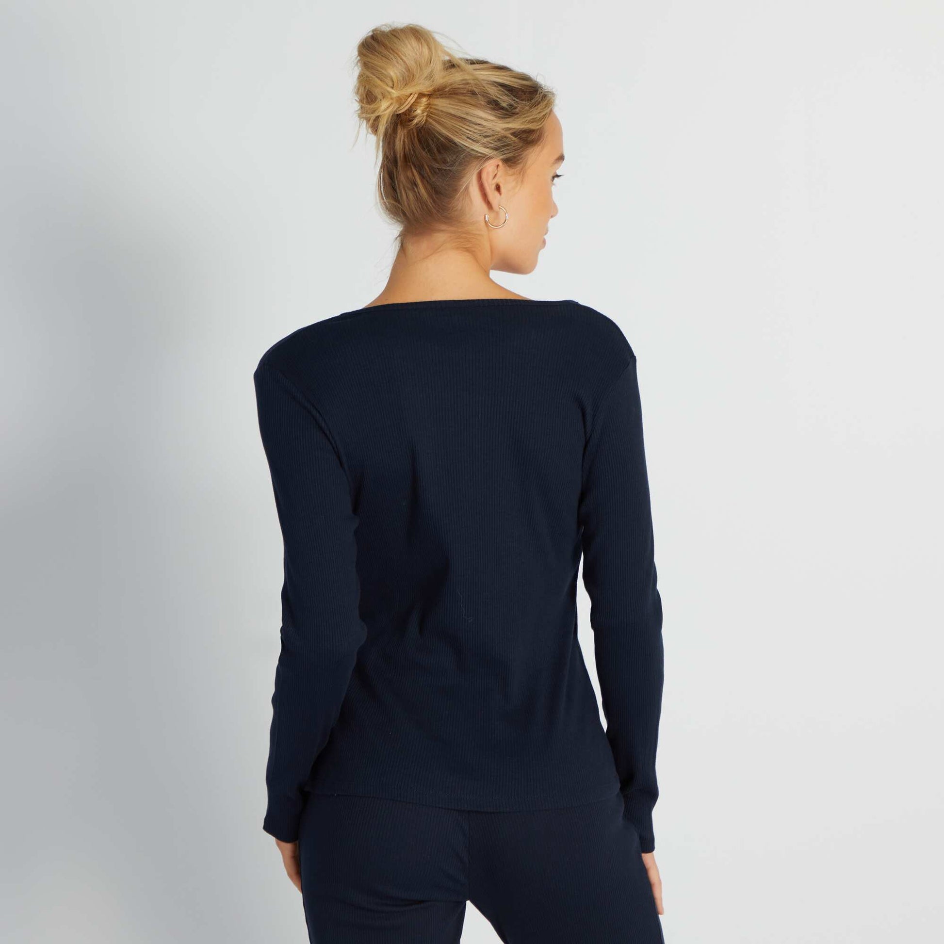 Ribbed knit pyjama T-shirt SAPP BLUE