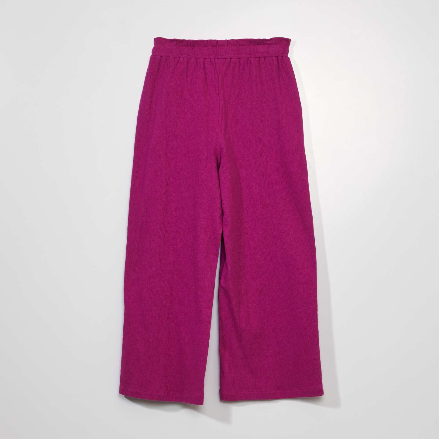 Wide-leg waffled trousers HOT PINK